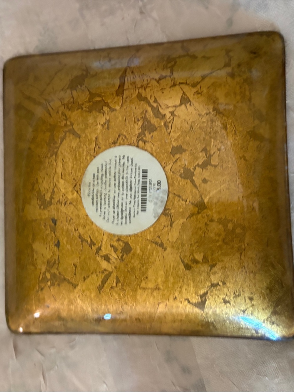 Red Crackling Candleholder Plate - Picture 3 of 3